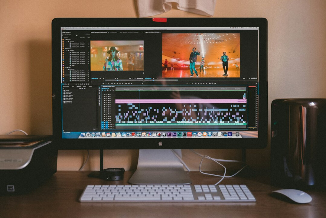 video editing desk setup