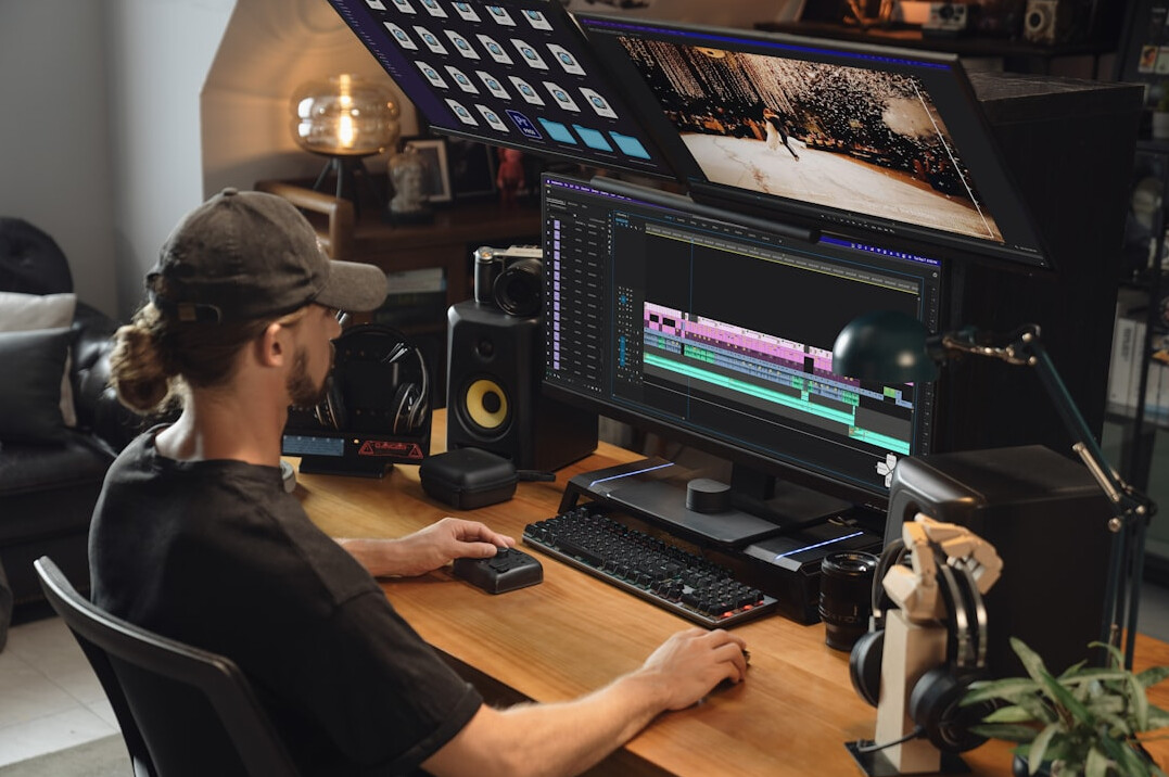 professional video editing setup
